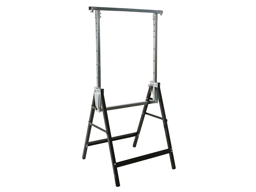 Chevalet de sciage Toolland en métal, pliable – Doté de sept positions de hauteur réglables, d'une surface d'appui antidérapante et d'une poignée – Pour l'atelier et le chantier – Métal noir – 180 kg