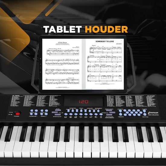 Finesse Keyboard Piano - Lighting - Stand & Accessories - 61 Keys - Digital Piano - Electric Piano - Child