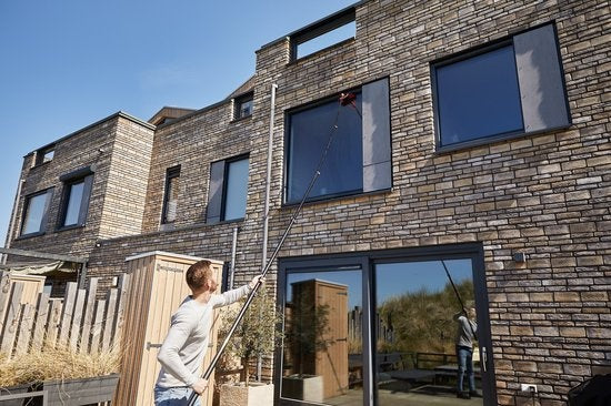 Brosse de lavage - Umuzi Cleaning - Brosse téléscopique 7 m - Manche extensible, angle réglable, distributeur de savon