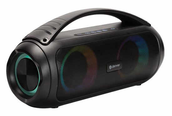 Denver Enceinte Bluetooth sans fil - Effets de lumière - Boîte à musique - AUX - TWS Pairing - BTG616