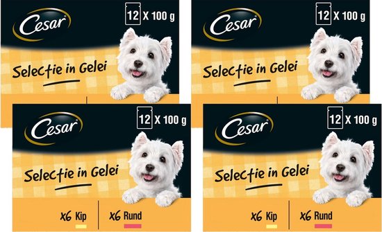Cesar Meal Pouches Multipack Adult In Jelly - Croquettes pour chien - 4 x 12 pièces