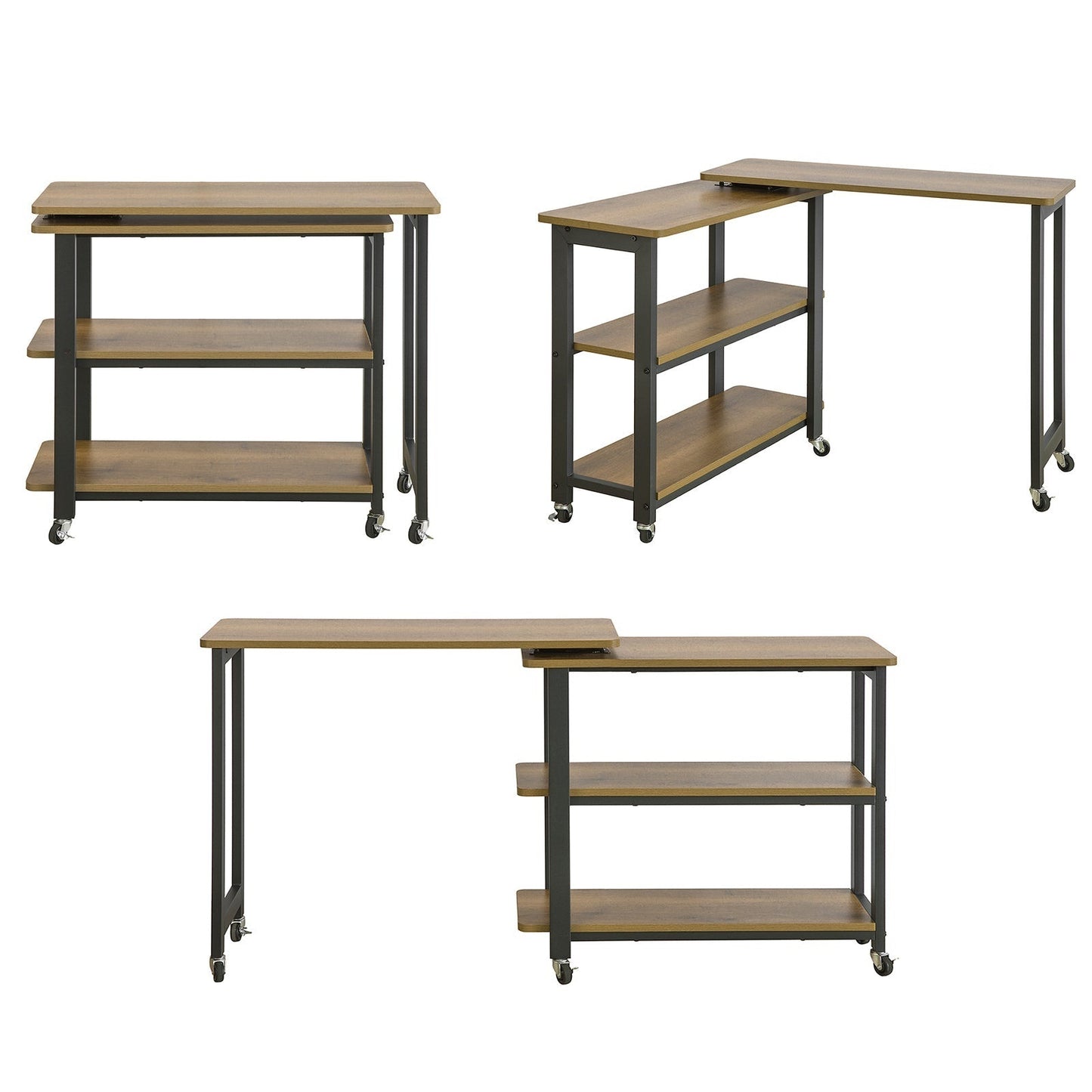 SoBuy Table d'appoint pivotante à roulettes - 133x30x69 cm