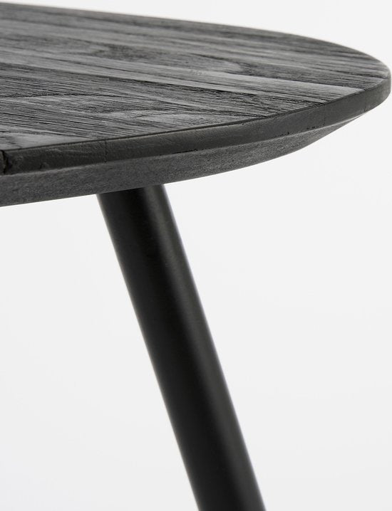 Table d'appoint - Mica Decorations Jailey - Lot de 2 - L84 x L39 x H39 cm - Bois recyclé - Noir
