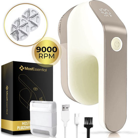 MostEssential Premium Electric Lint Remover FL777 - Tondeuse à charpie - Fonction de charge rapide USB-C - Sans fil - Batterie 2000 mAh - PRO Edition
