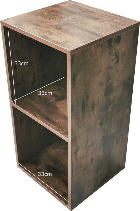 Meuble de rangement pour disques vinyles lp - rangement disques vinyles lp - bibliothèque - 2 étagères - noyer
