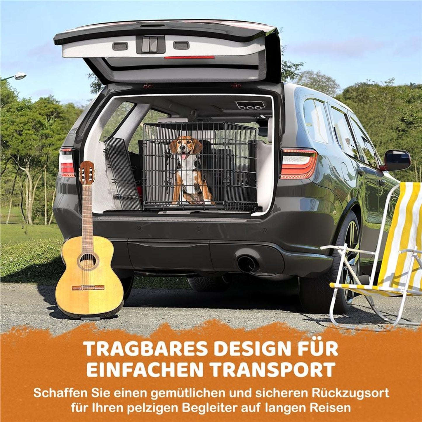 Cage pliable pour chien Yaheetech 90 x 56 x 63 cm - Noire - Avec cloison, tiroir de fond et 2 portes