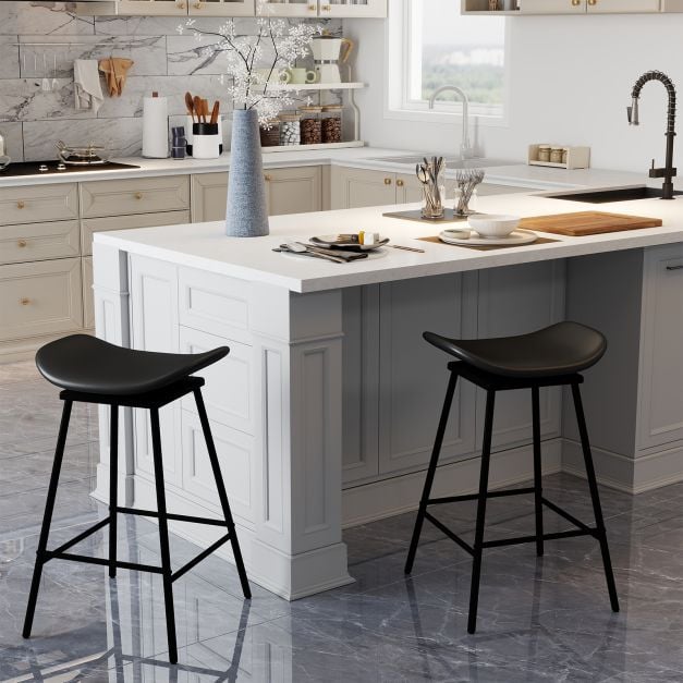 Tabourets de bar pivotants Coast – Lot de 2 – 43 x 45 x 71,5 cm – Marron et noir