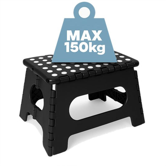 Tabouret d'appoint pliable - Antidérapant - 150 kg - Escabeau ménager / Escabeau de cuisine pliable - Tabouret d'appoint pour adultes / enfants - Tabouret d'appoint - Tabourets d'appoint - Noir - Löwenthal