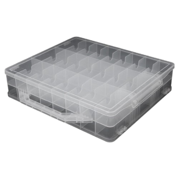 Jojobasic 48 Lattice Holder Display Container Organizer Storage Box - 48 compartiments - Transparent - 34.5x30x8 cm
