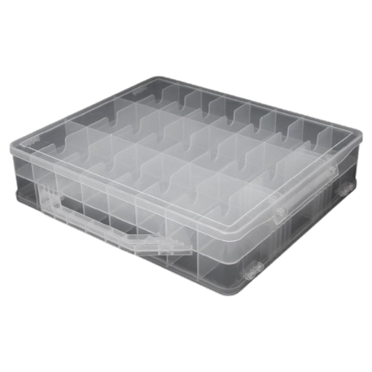 Jojobasic 48 Lattice Holder Display Container Organizer Storage Box - 48 compartiments - Transparent - 34.5x30x8 cm