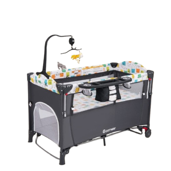Lit de bébé multifonction Coast - 76 x 108.5 x 83 cm - Gris