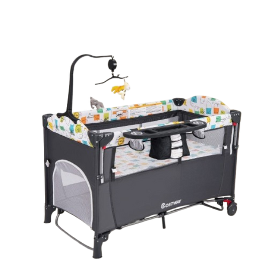Lit de bébé multifonction Coast - 76 x 108.5 x 83 cm - Gris