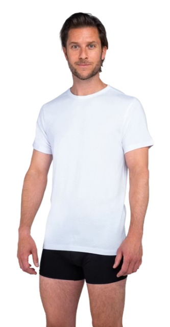 T-shirt Bamboo Elements - Extra Long - Hommes - XXL - 2-Pack - Col rond - Blanc - Bamboo Cotton Blend