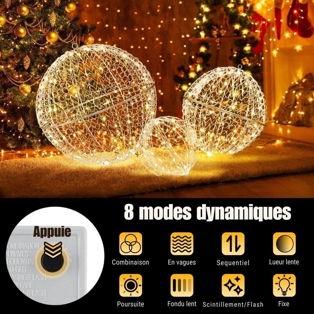 Set de 3 ampoules LED de décoration - Coast - 45 / 30 / 20 cm - Décorations de Noël pour l'intérieur et l'extérieur - Blanc