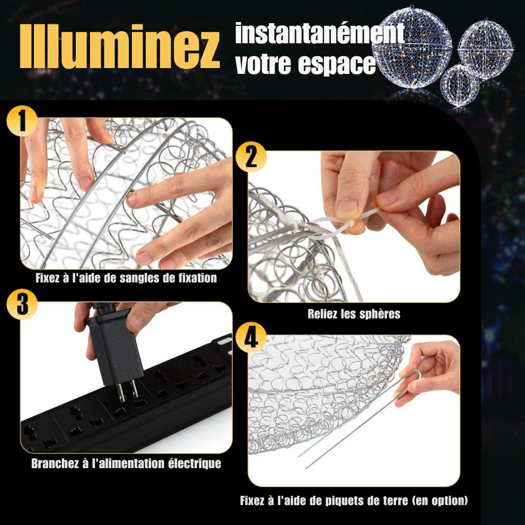 Set de 3 ampoules LED de décoration - Coast - 45 / 30 / 20 cm - Décorations de Noël pour l'intérieur et l'extérieur - Blanc