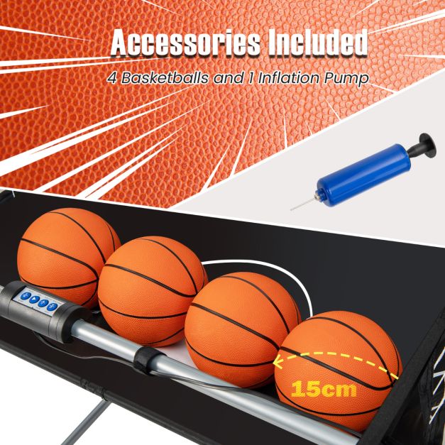 Machine d'arcade de basket-ball Coast – Double panier de basket-ball avec affichage électronique du score 207 x 108 x 205 cm – Noir