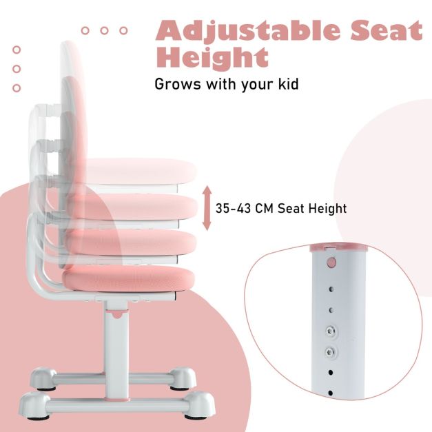 Chaise haute Coast - Double dossier - Réglable - Assise rembourrée - Ergonomique - Structure métallique - Capacité de charge 100 kg - Rose