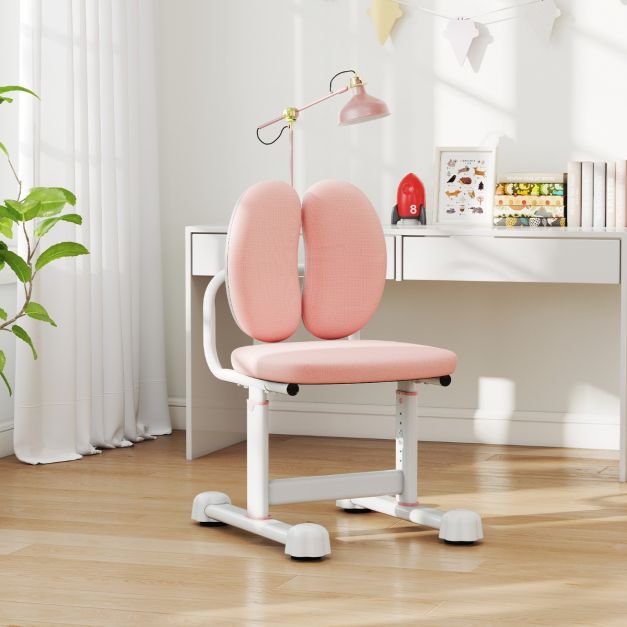Chaise haute Coast - Double dossier - Réglable - Assise rembourrée - Ergonomique - Structure métallique - Capacité de charge 100 kg - Rose