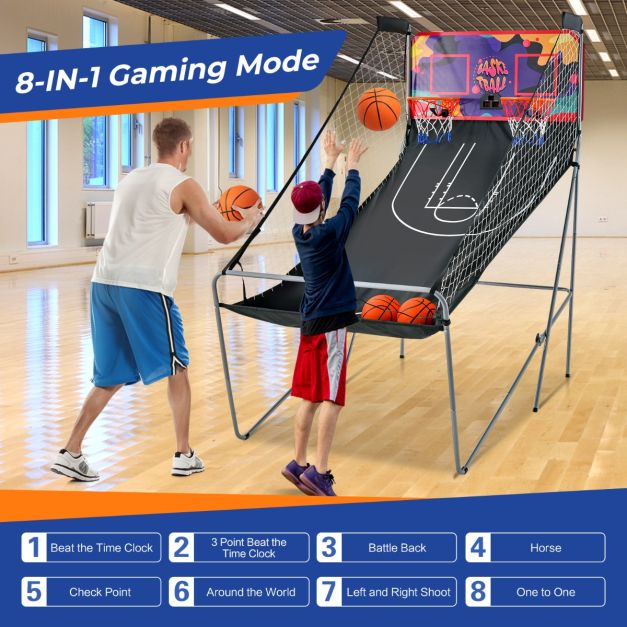 Coast Basketball Game - électronique - pliable - double - arcade - 203x110x205cm - violet/noir