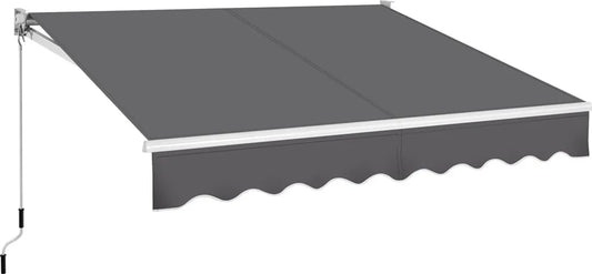 Yaheetech Store articulé 300 × 250 cm - Gris foncé - Parasol manuel avec manivelle et inclinaison réglable 5-35°.