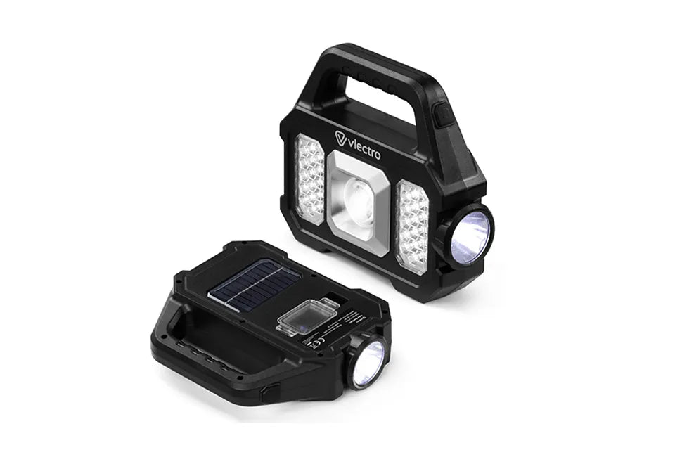 Lampes de poche rechargeables Vlectro - Lot de 2 - Énergie solaire/USB-C - 500 lumens - IP44