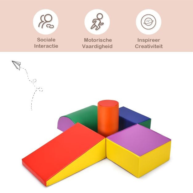 Coast Crawl and Climb Foam Play Set Colourful Fun Foam Play Set 5-piece Lightweight Interactive Set Colourful