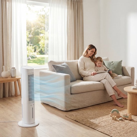 Tristar AT-5479 - Refroidisseur d'air - 3 litres - 3 vitesses - Minuterie - Oscillation - Silencieux et compact - Blanc