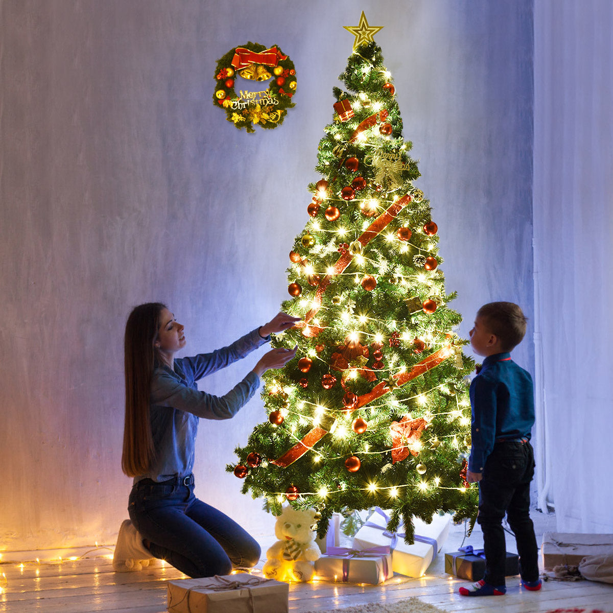 Coast Artificial Christmas Tree with Metal Base - 210cm - Green