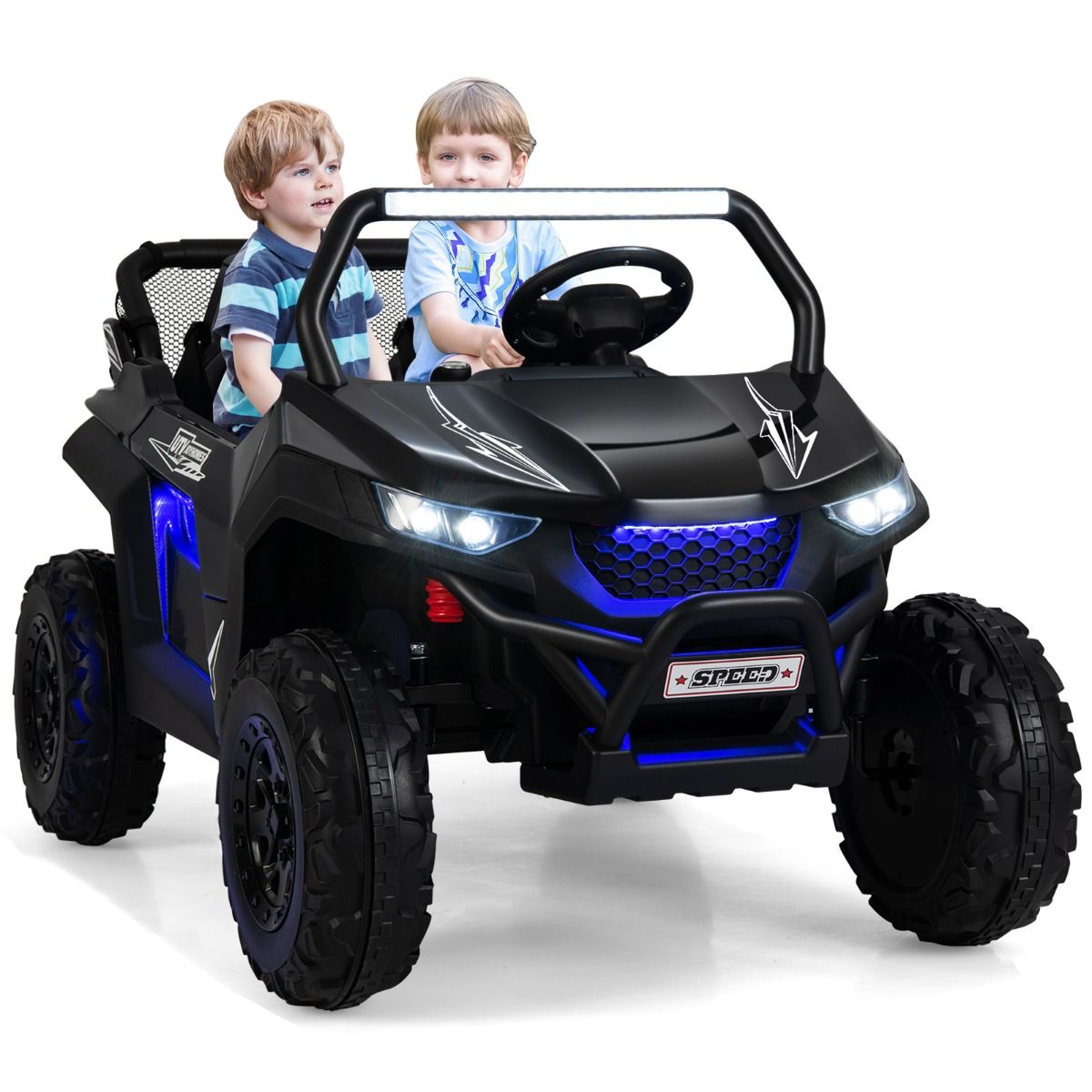 Voiture électrique pour enfants Coast 2 places - avec télécommande et musique - rose