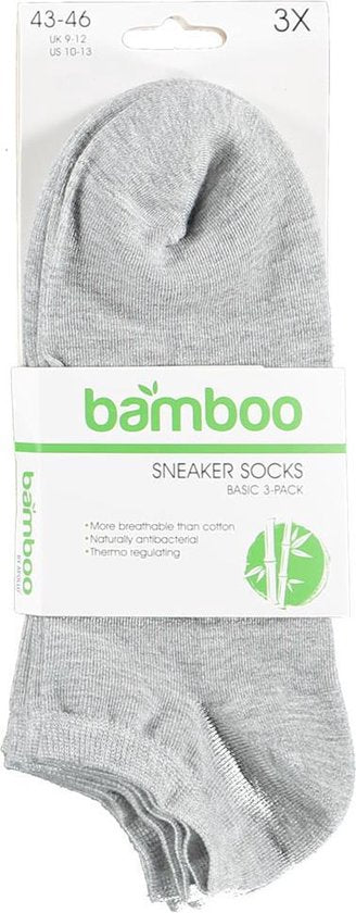 Apollo Sneaker Socks Basic Bamboo Grey 3-pack Taille 43-46