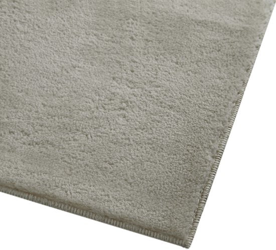 tectake® Tapis à poils courts - 160 x 230 cm - Sable - Tapis pour le salon, la chambre à coucher, la salle à manger - Facile d'entretien et lavable - Sous-couche antidérapante - Antiallergique - Diverses tailles et couleurs
