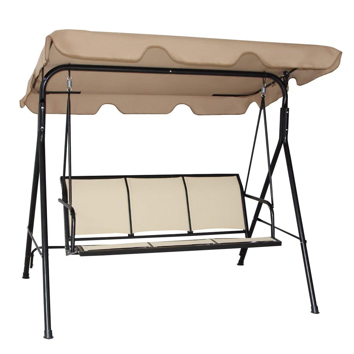 Coast Hollywood Swing Banc de jardin à bascule avec Sunroed 3-Seer-Brown