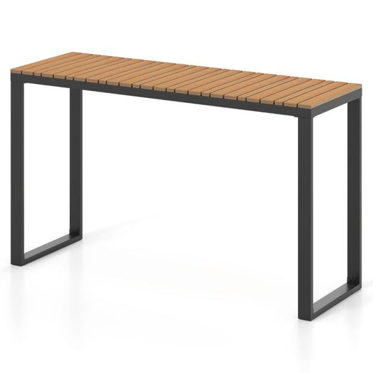 Table de jardin Coast 129 x 42 x 75 cm - Plateau en WPC - Structure métallique - 60 kg - Marron/Noir