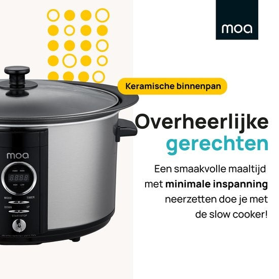 Mijoteuse MOA Digital 6,5 litres - acier inoxydable - sans BPA - SC65D