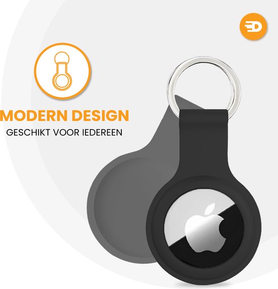 Drivv. Porte-clés AirTag - 2 pièces - Support AirTag - Silicone solide - Noir