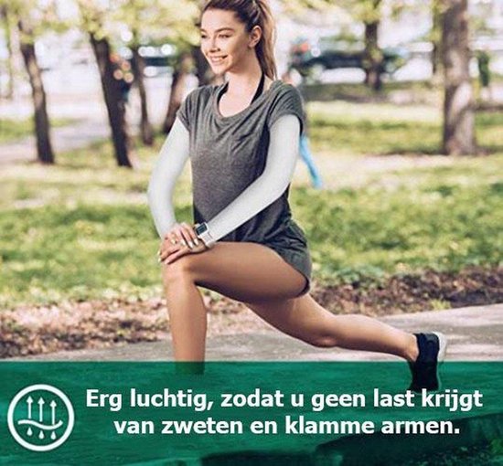 Travelhawk Arm Sleeves - Protège-bras - Cyclisme - Protection solaire - 2 pièces - Blanc - Taille L