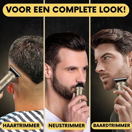 Tondeuse à barbe 8-en-1 pour homme + sac de voyage - Tondeuse pour barbe et corps - 8 accessoires inclus - Tondeuse pour homme - Tondeuse pour homme - Tondeuse à cheveux - Tondeuses - 0.5-15MM - Nez et oreilles - Tondeuse - Machine à barbe - Multigroomer
