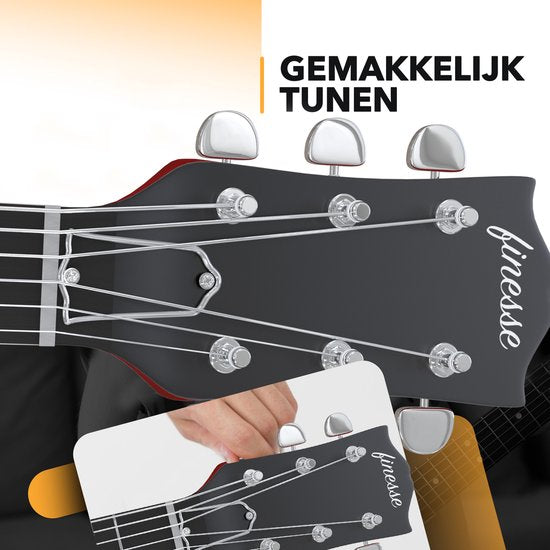 Guitare électrique Finesse avec amplificateur Rouge/Orange