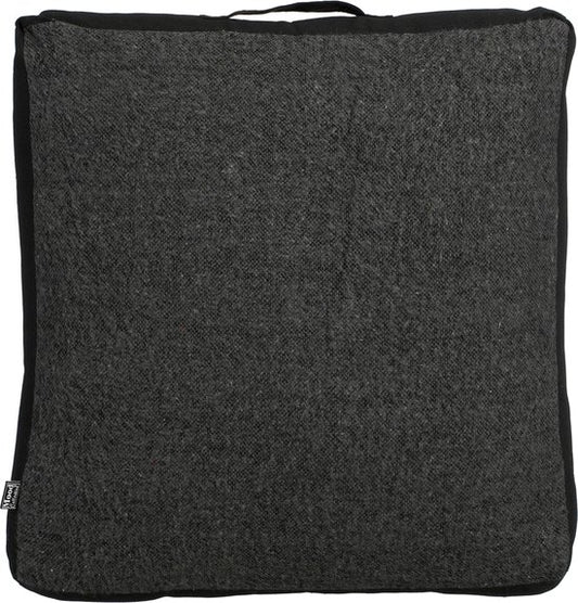 In The Mood Collection Chrissy Coussin de sol - L57 x L57 x H10 cm - Coton recyclé - Anthracite
