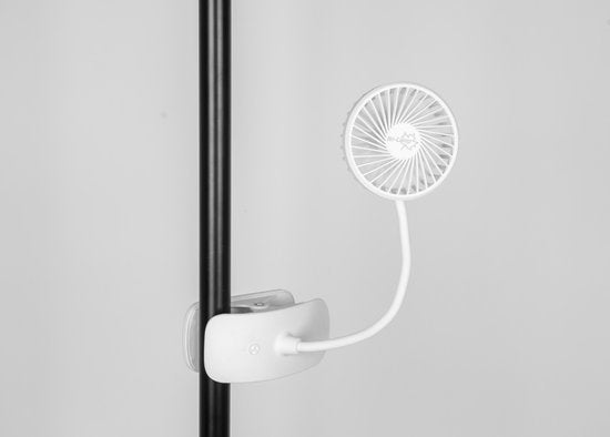 Bo-Camp - Ventilateur de table avec pince - Flex - Rechargeable