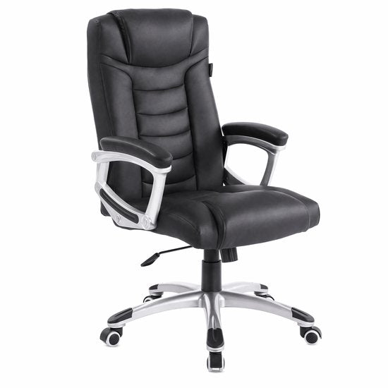 Fauteuil de bureau Monza Home® noir – Fauteuil de bureau ergonomique – Cuir PU – Réglable – Capacité de charge de 150 kg – Fauteuil de direction haut de gamme