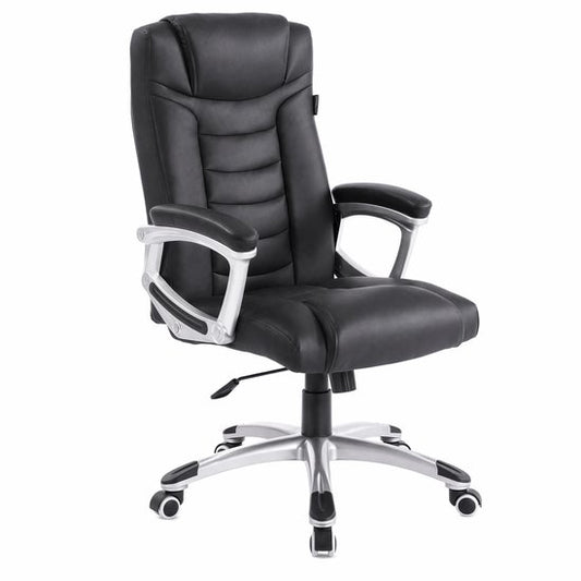 Fauteuil de bureau Monza Home® noir – Fauteuil de bureau ergonomique – Cuir PU – Réglable – Capacité de charge de 150 kg – Fauteuil de direction haut de gamme