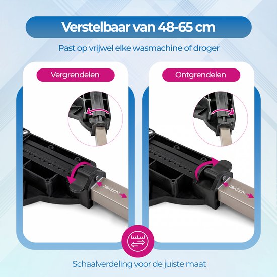 Surélevateur pour lave-linge Roegaarden - Anti-vibrations - Réglable - 8 pieds pour plus de stabilité - Facile à installer
