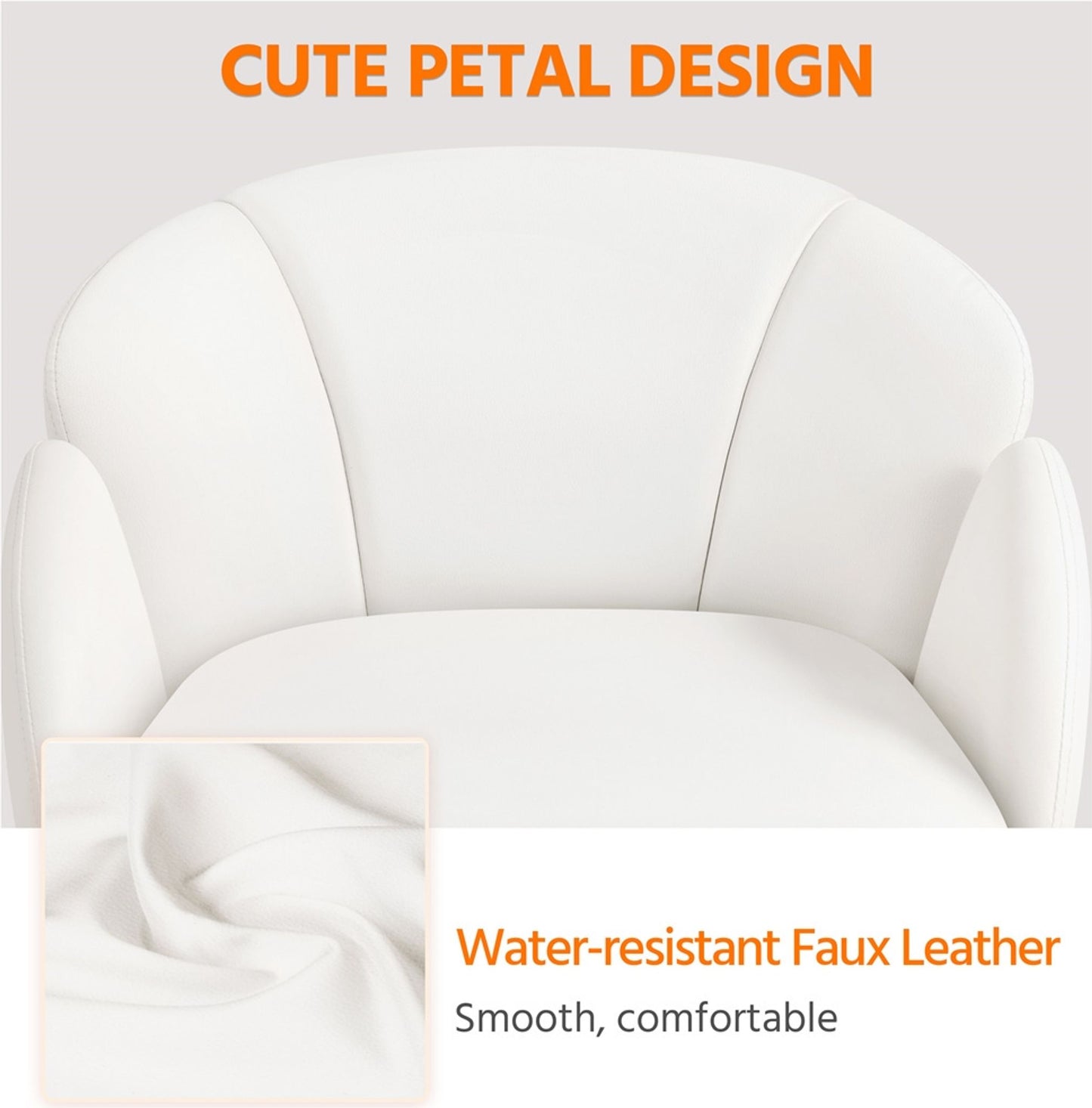 Chaise de bureau Yaheetech, chaise pivotante à roulettes - hauteur réglable - simili-cuir - charge maximale de 136 kg - 60 x 61 x 72-81,5 cm - blanche