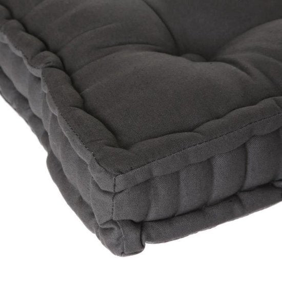 Coussin de sol Atmosphera Square - gris foncé - coton - 38,5 x 38,5 x 8 cm - carré - Extra épais