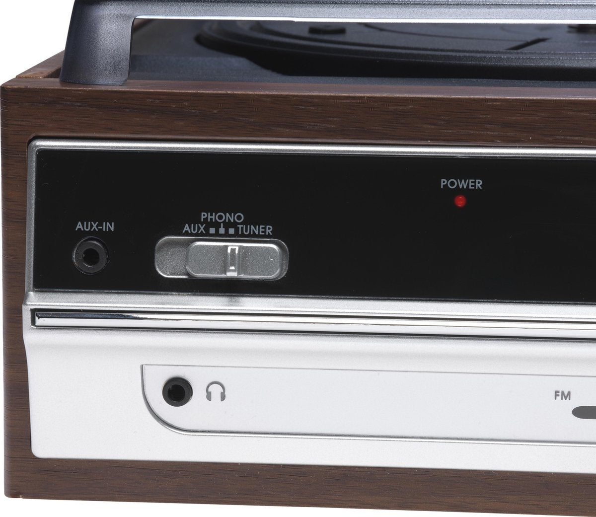 Tourne-disque rétro - Denver - Haut-parleurs intégrés - VPR190 - Bois/Argent