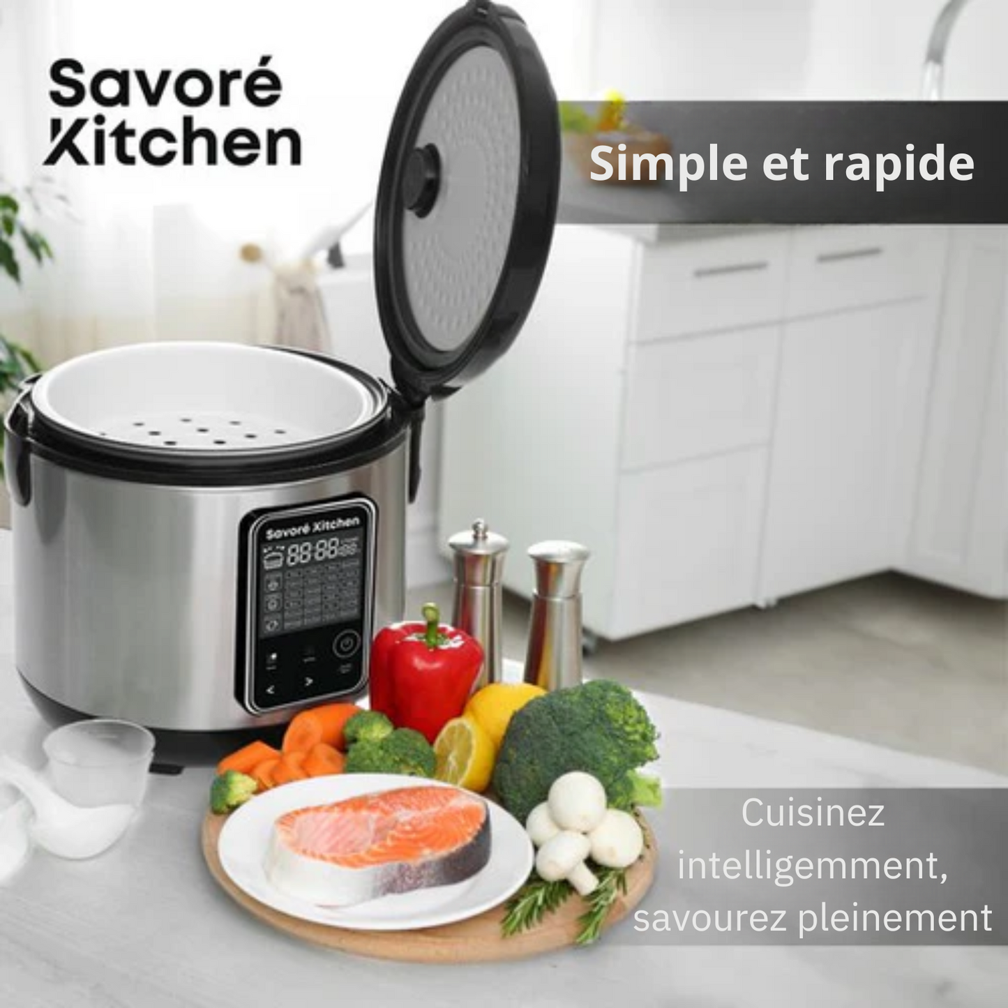 Mijoteur Multicuiseur - Savoré Kitchen - 5L avec 24 fonctions de cuisson - Cuiseur à riz - Cuiseur vapeur - Commande tactile