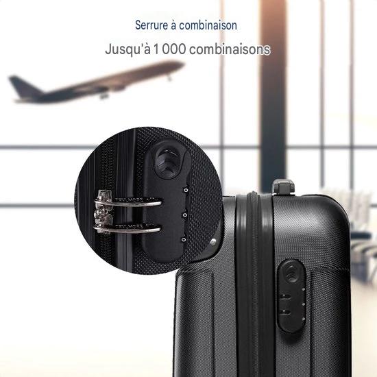 TRVLMORE Valise à main - 54x36x20 cm - 38L - Légère et résistante - Noire - Convient aux cabines d'avion