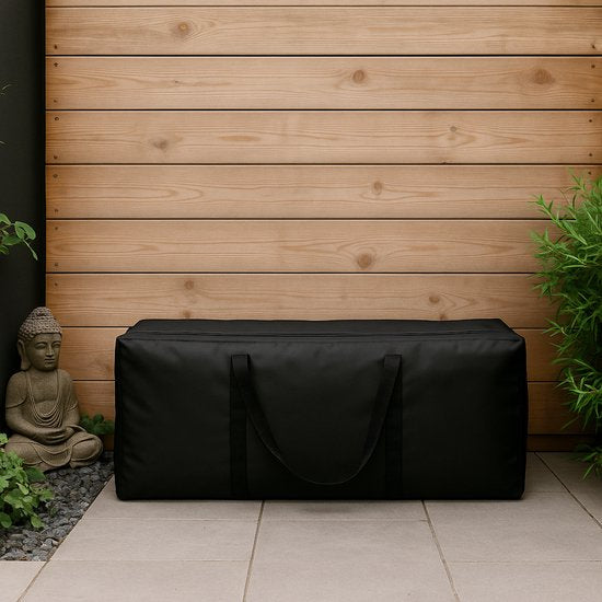 Housse pour coussins de jardin XXL - Housse pour meubles de jardin - Housse de rangement pour meubles de jardin - Housse de protection imperméable - Housses pour meubles de jardin - Protection UV - Résistant aux intempéries - Noir