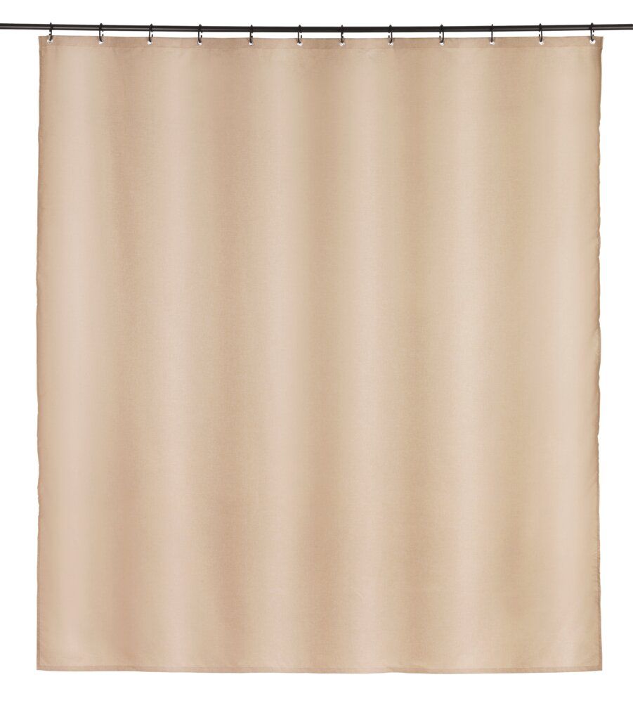 Rideau de douche Wenko Mayour Beige 180 x 200 cm - Polyester hydrofuge à texture lin